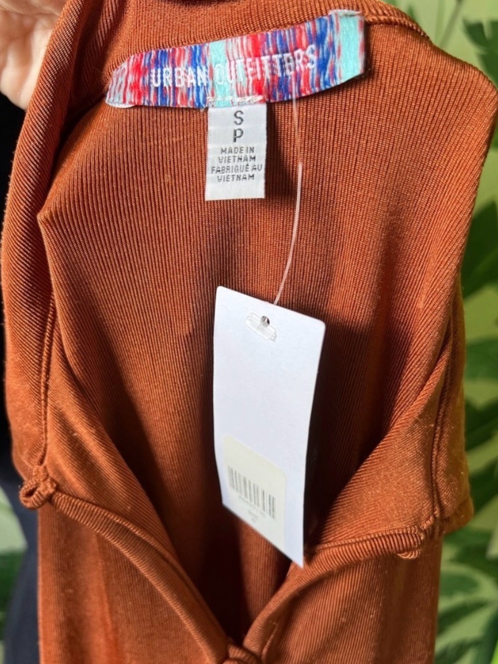 Urban Outfitters Christy Keyhole Cut-Out Mini Dress Wet Look Orange S NWT - Picture 15 of 15